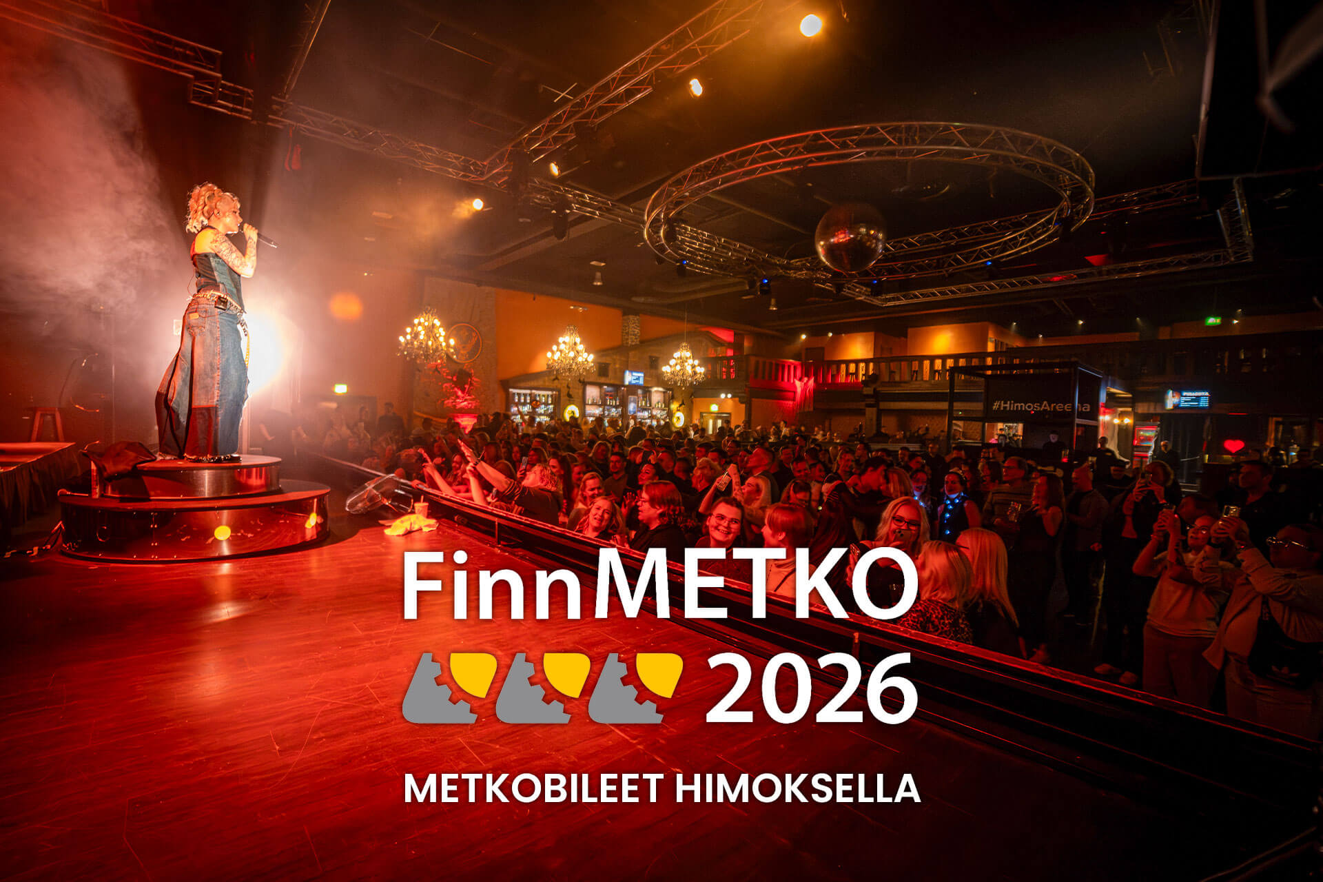Metkobileet Himoksella, Evelina esiintymässä Himos Areenalla.