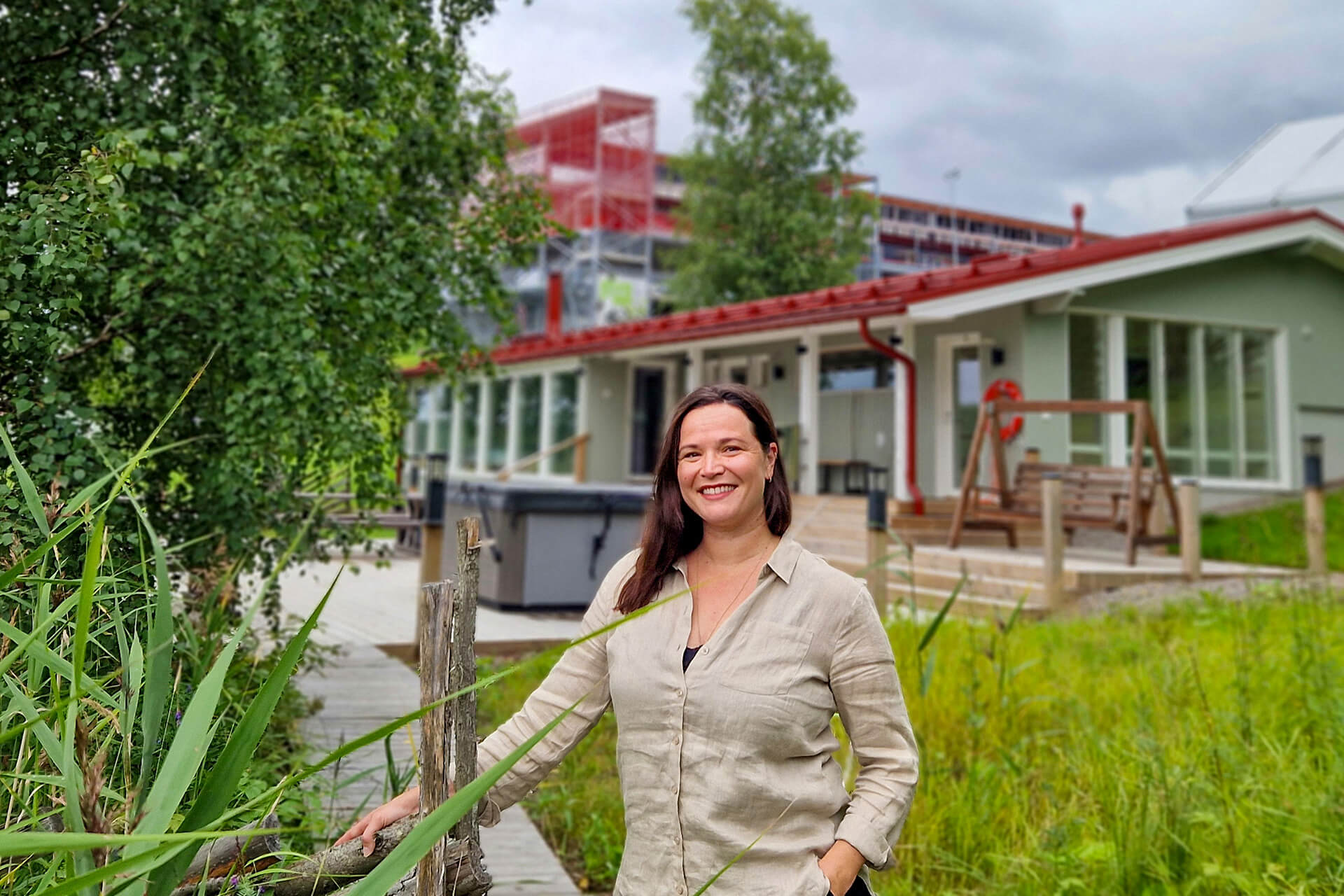 Krista Heinonen Himoksen Saunapihalla.